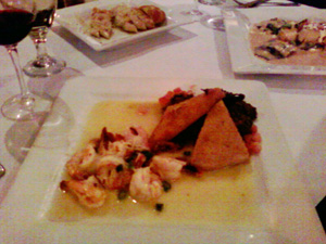 Belfords in Savannah, GA. Shrimp, greens and grits.