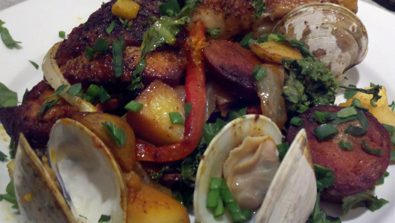 Portuguese Chicken with Chorizo and Clams