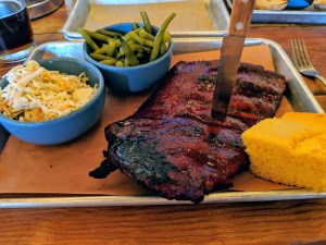 Dry rubbed ribs, green beans and coleslaw - April 5, 2018