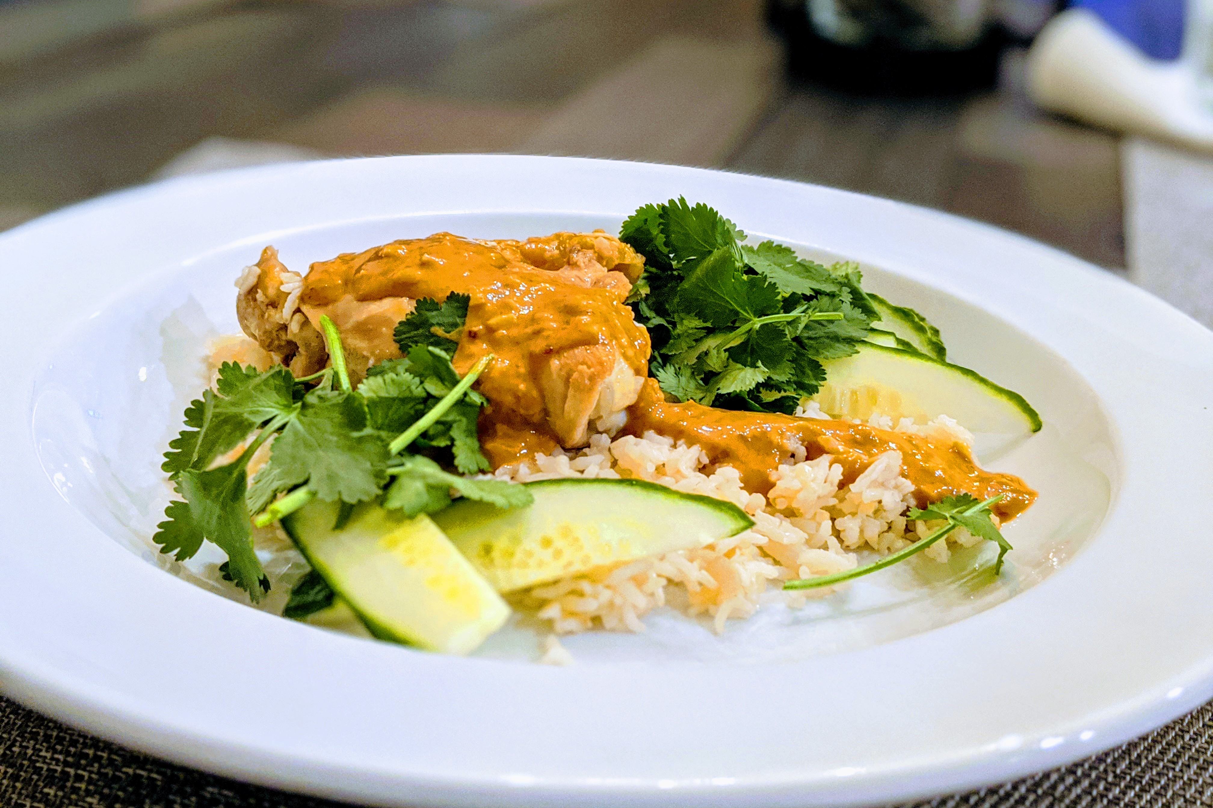 One-Pot Gingery Chicken and Rice With Peanut Sauce