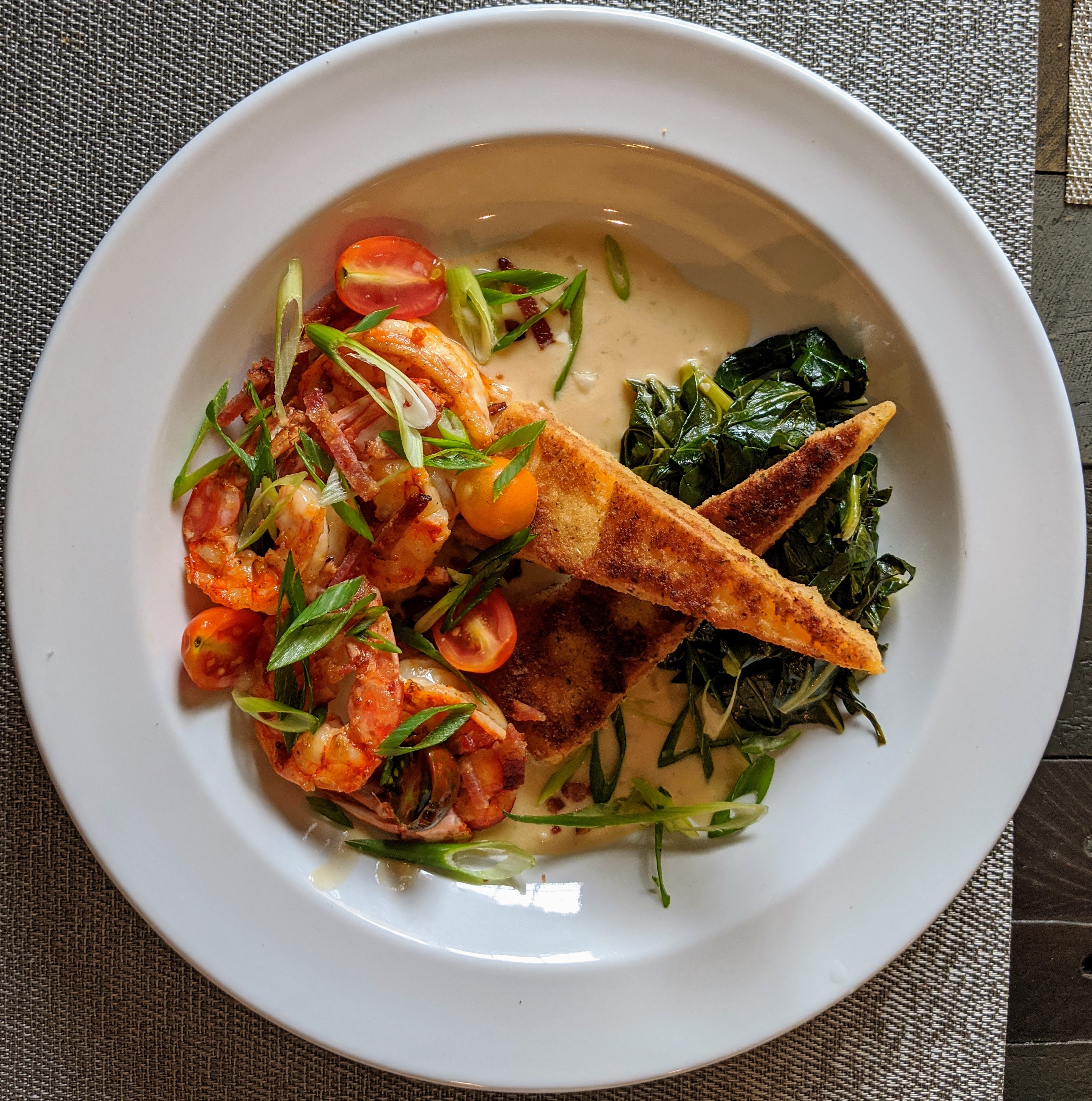 Shrimp, Greens and Grits copy cat from Belford's in Savannah, GA- from the top