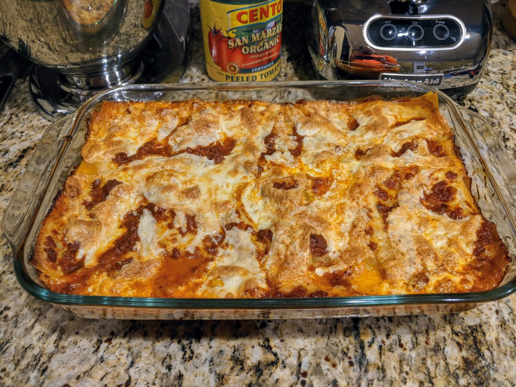 Meatless, Gluten Free, Lactose Free Lasagne al Forno fresh out the oven