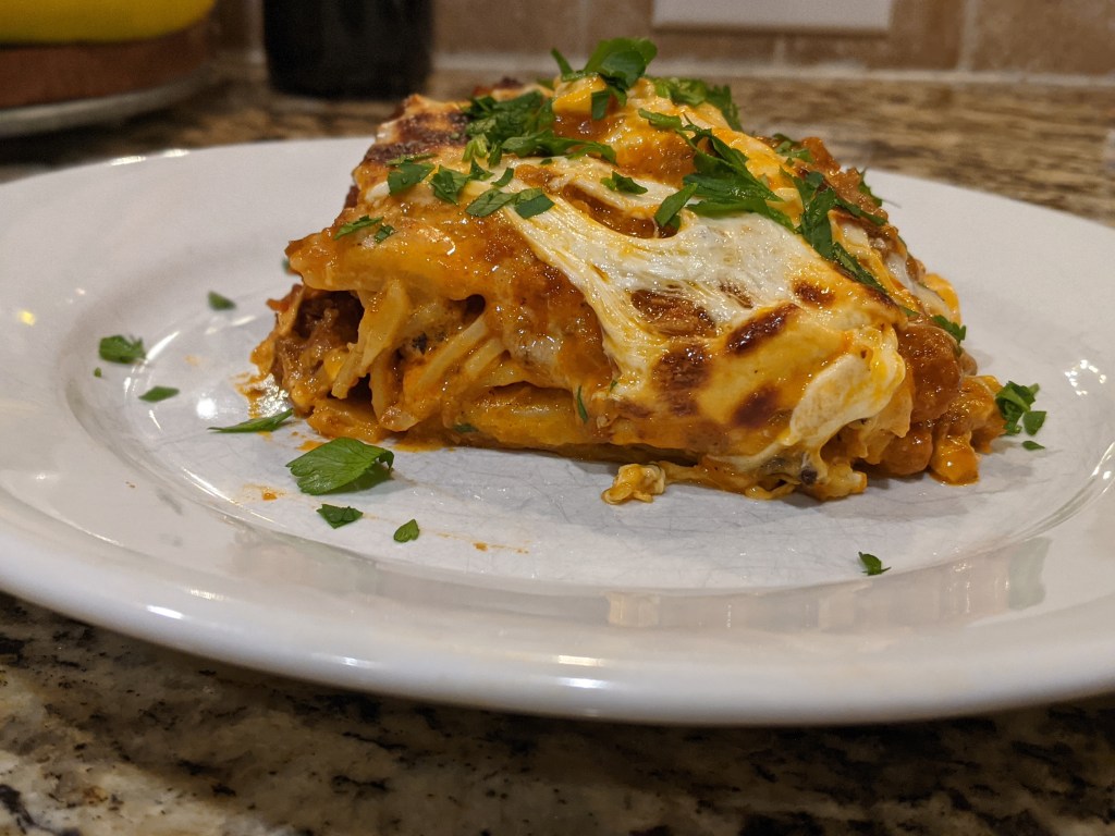 Meatless, Gluten Free, Lactose Free Lasagne al Forno - with parsley