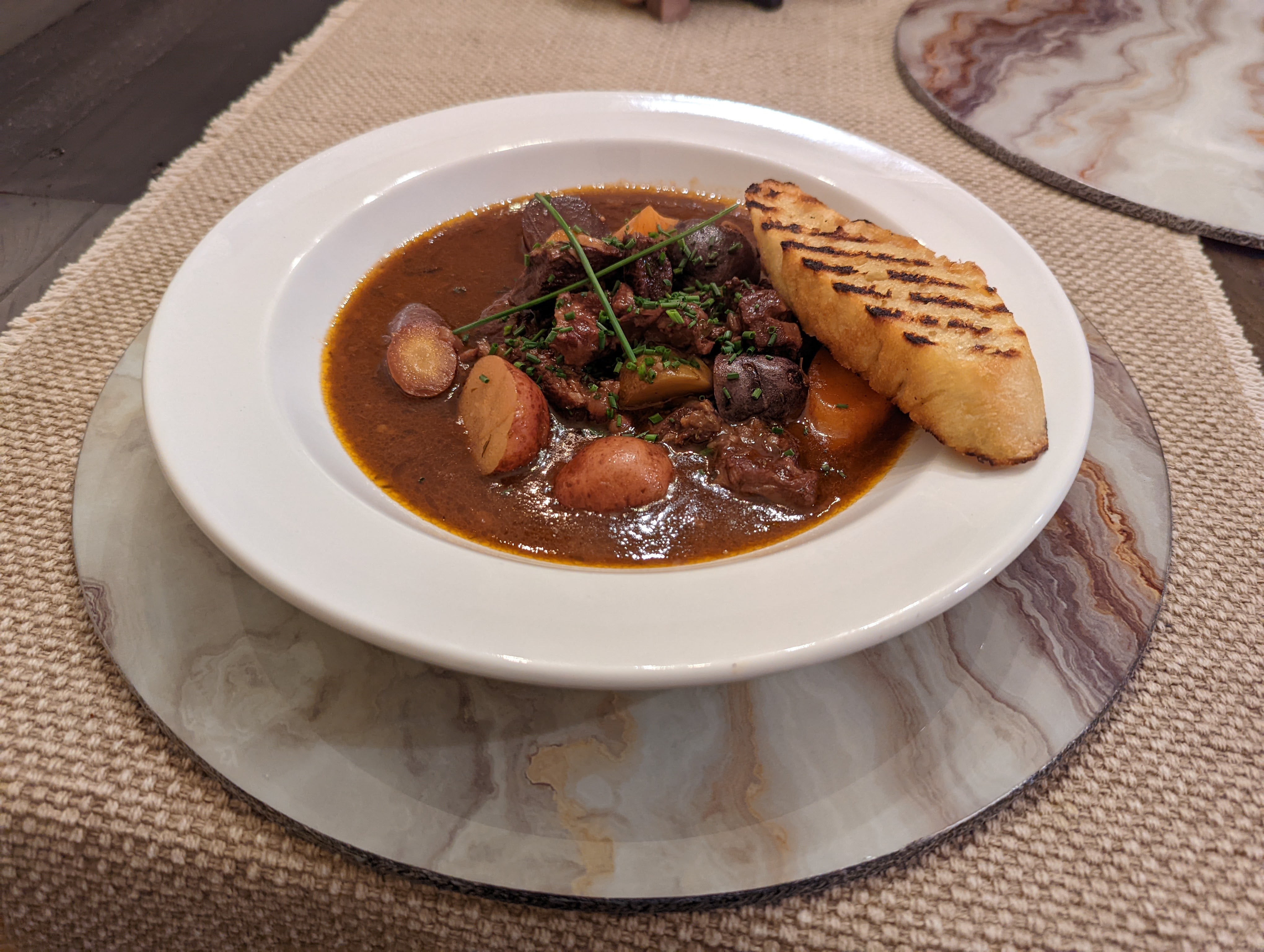 Classic French Beef Stew with Grilled Stecca