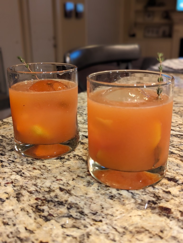 Bourbon Peach Grand Smash Cocktail - portrait