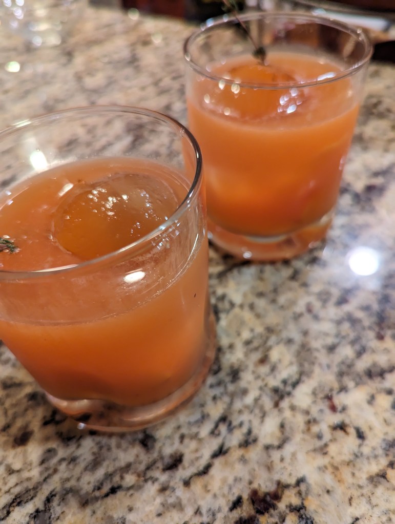 Bourbon Peach Grand Smash Cocktail - top