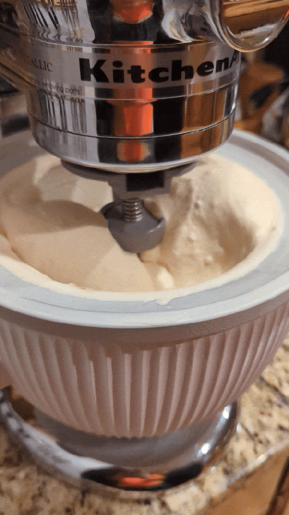 Candy Cane and Peppermint Schnapps Ice Cream - Mixer