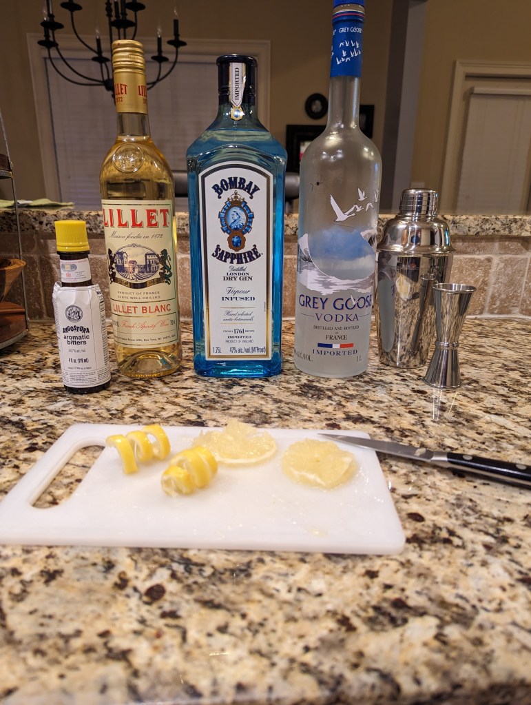 Vesper Cocktail from 007 -Ingredients