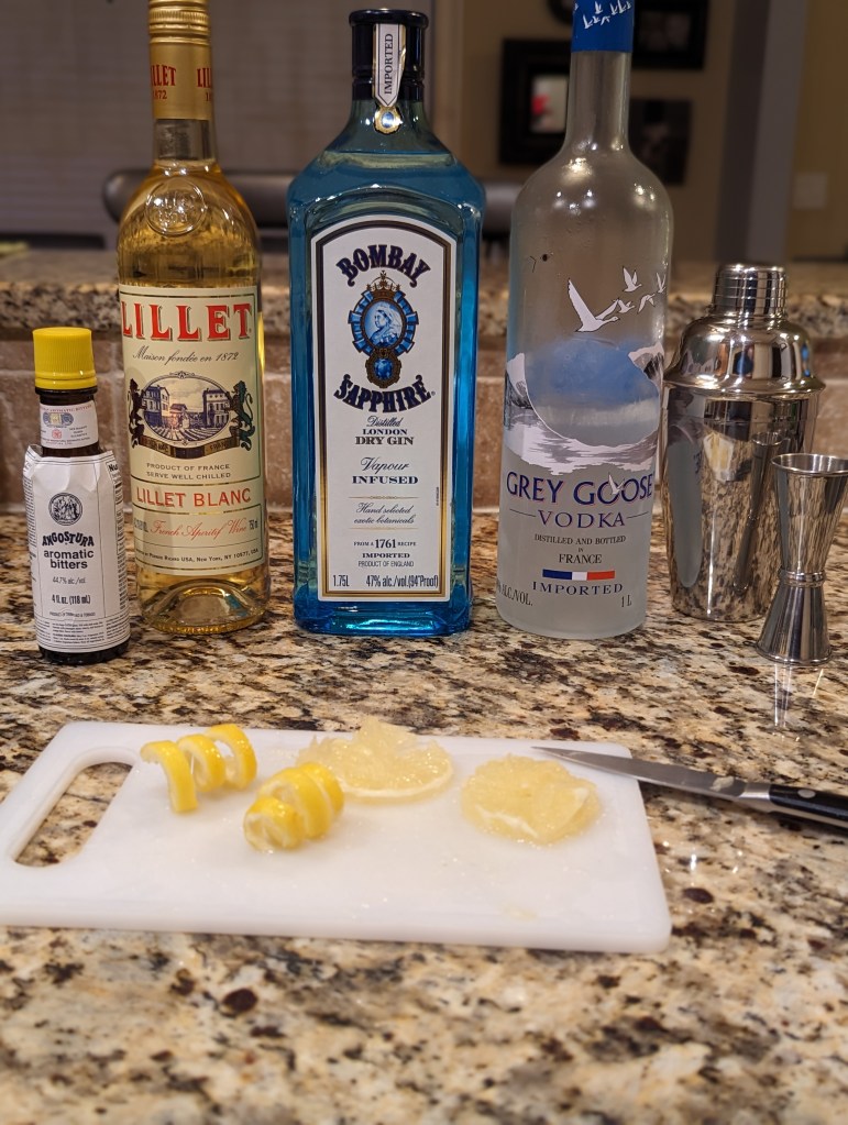 Vesper Cocktail from 007 -Ingredients 3