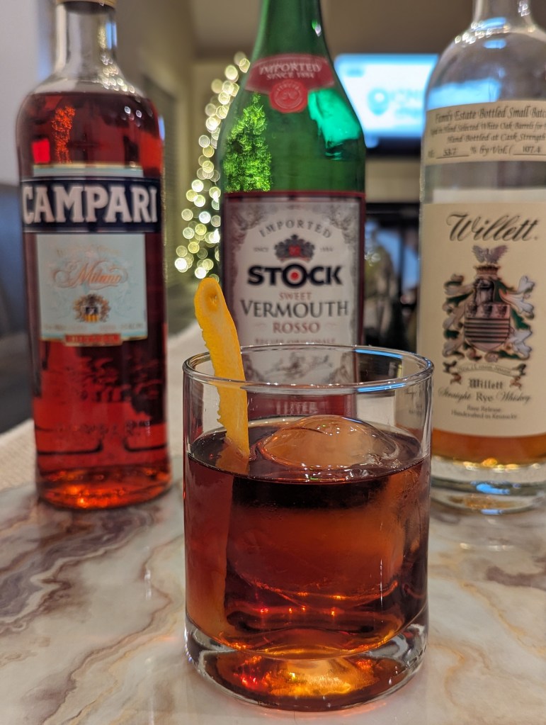 Boulevardier Cocktail On the Rocks