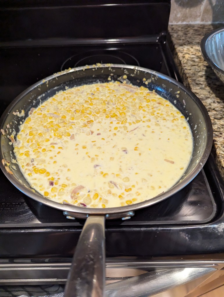 Shallot, corn, butter, cream.