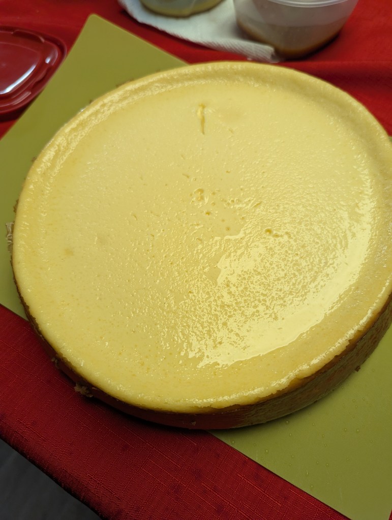 Eggnog Cheesecake with Pecan Sandie Crust