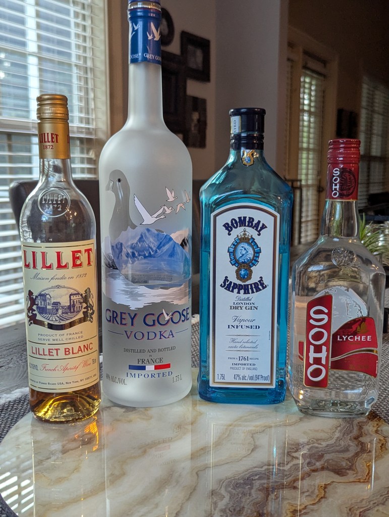 White Lotus (Lychee Vesper) Martini - Ingredients