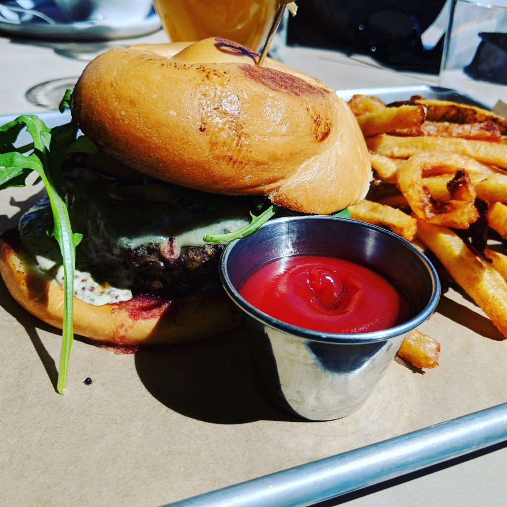 Shitake Swiss Burger with Fries - Lunch