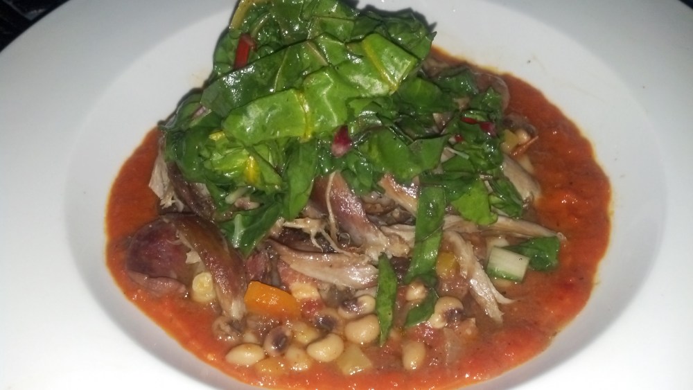 Duck Confit Summer Cassoulet from Passerelle Bistro in Greenville, SC.
