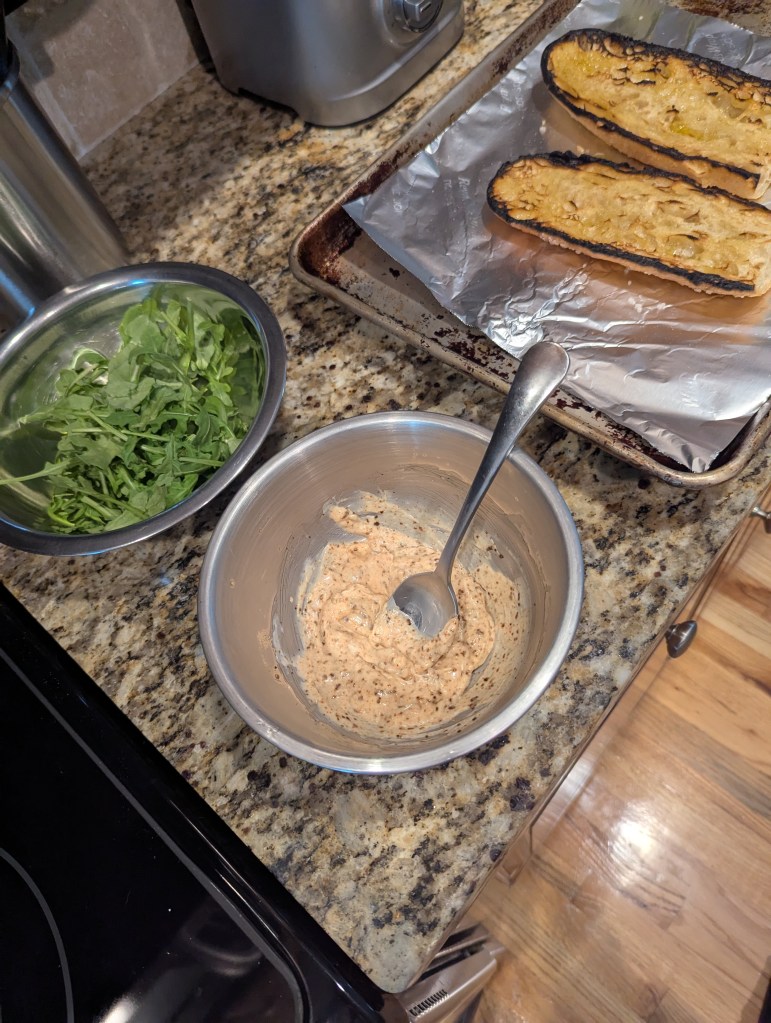 Charred Stecca, Aleppo and Truffle and Arugula