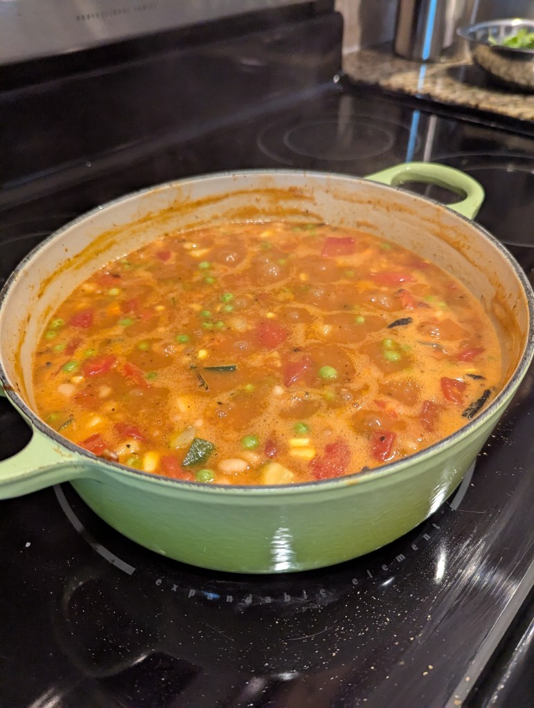Summer Cassoulet - Simmering