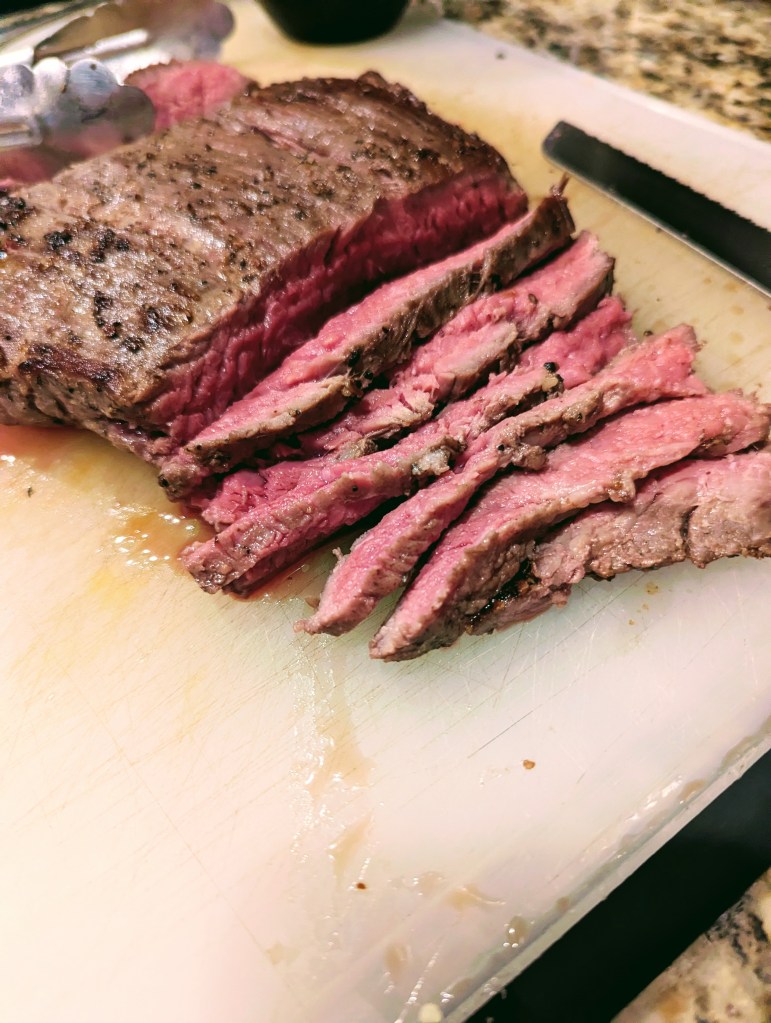 Sous Vide Flank Steak - Sliced