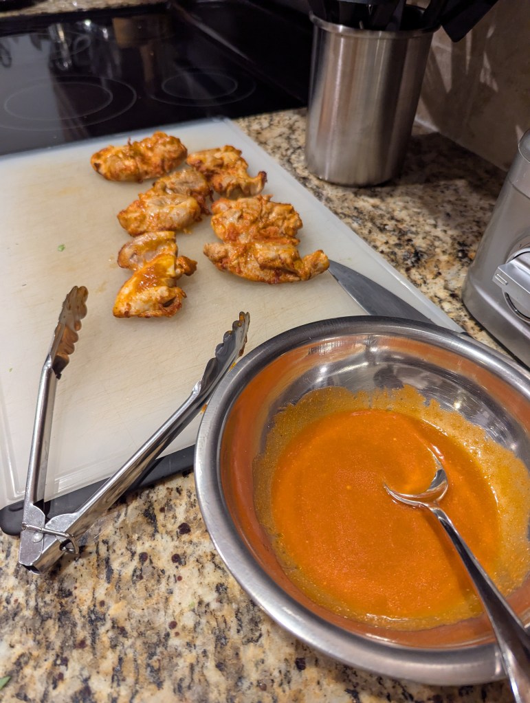 Air Fried Buffalo Chicken Thighs - Done with Sauce