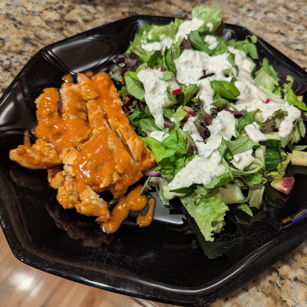 Air Fried Buffalo Chick Thighs - Plated Close