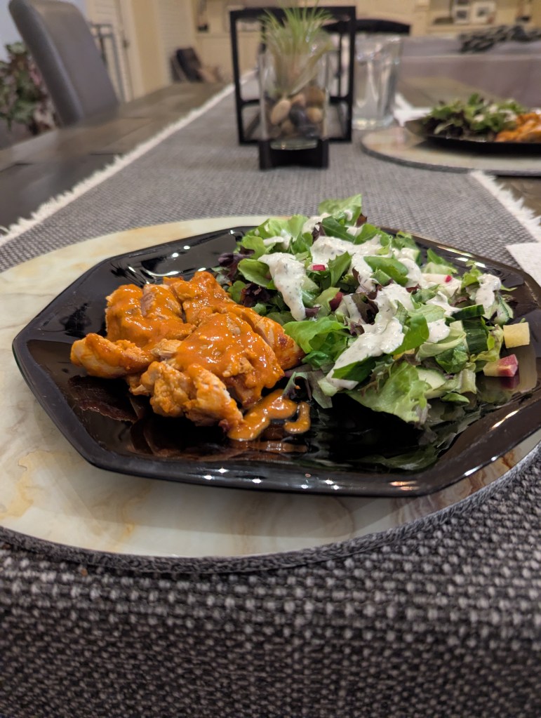 Air Fried Buffalo Chicken Thighs - Plated Portfolio